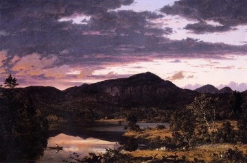 Escena del lago en el paisaje de Mount Desert Río Hudson Iglesia Frederic Edwin Pinturas al óleo